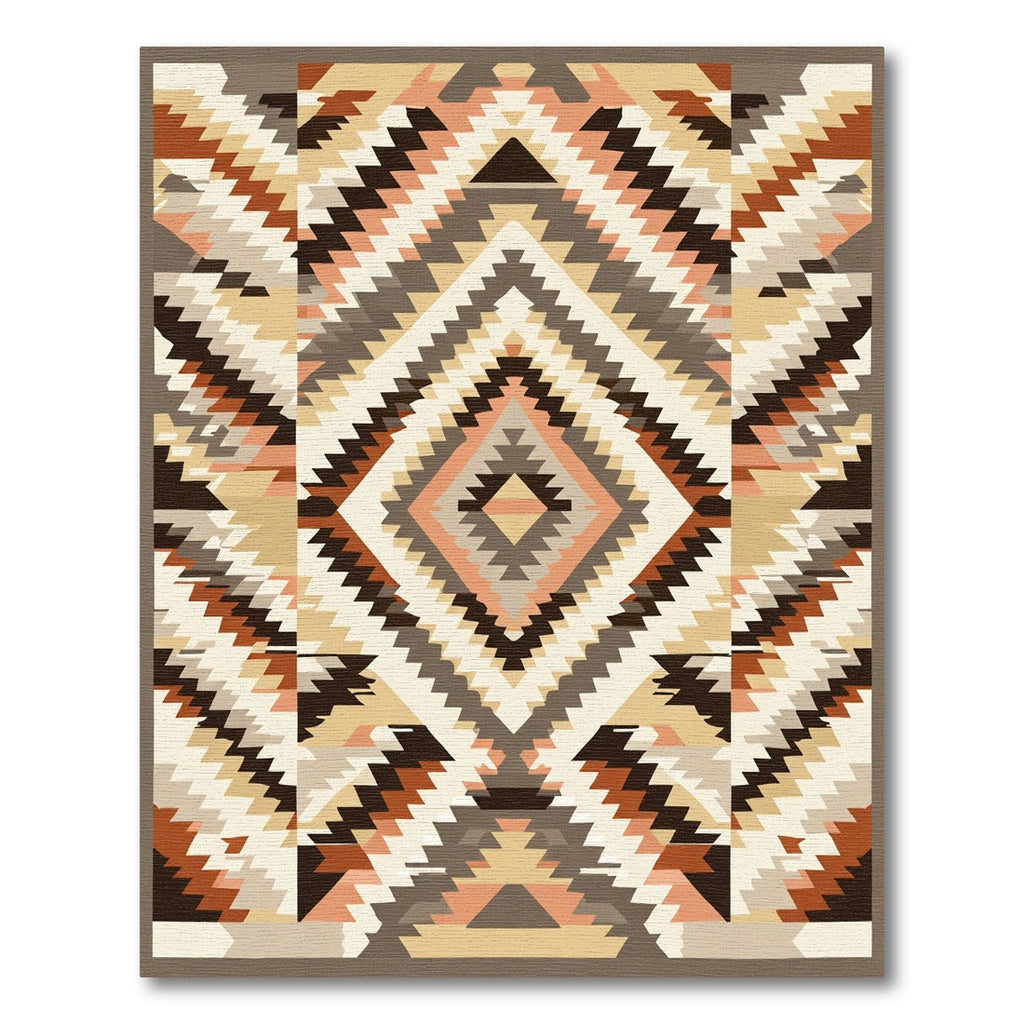 Earthy Geometric Southwest Diamond Rug