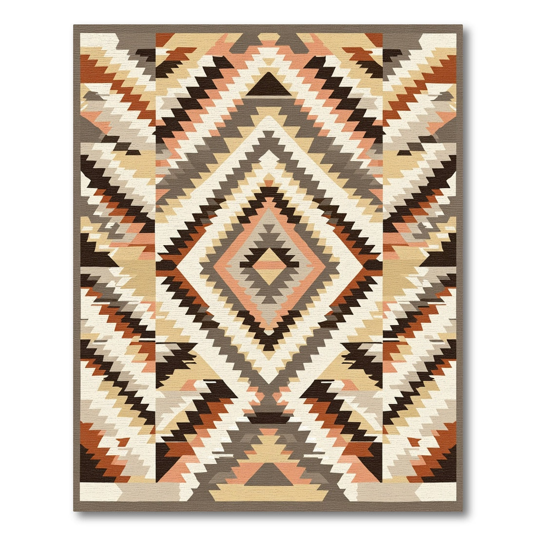 Earthy Geometric Southwest Diamond Rug