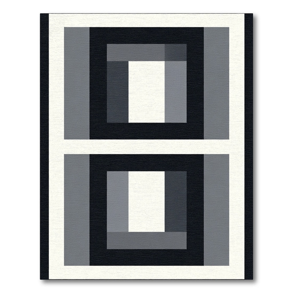 Modern Geometric Black White Squares Rug