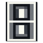 Modern Geometric Black White Squares Rug