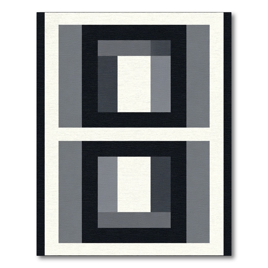 Modern Geometric Black White Squares Rug