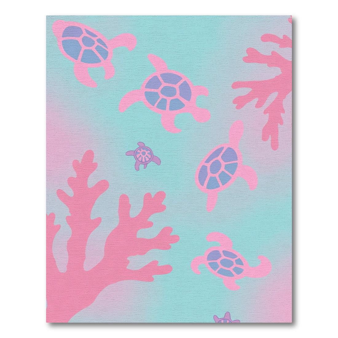 Pink Coral Turtle Swirl Rug