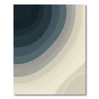 Deep Blue Gradation Concentric Rings Rug