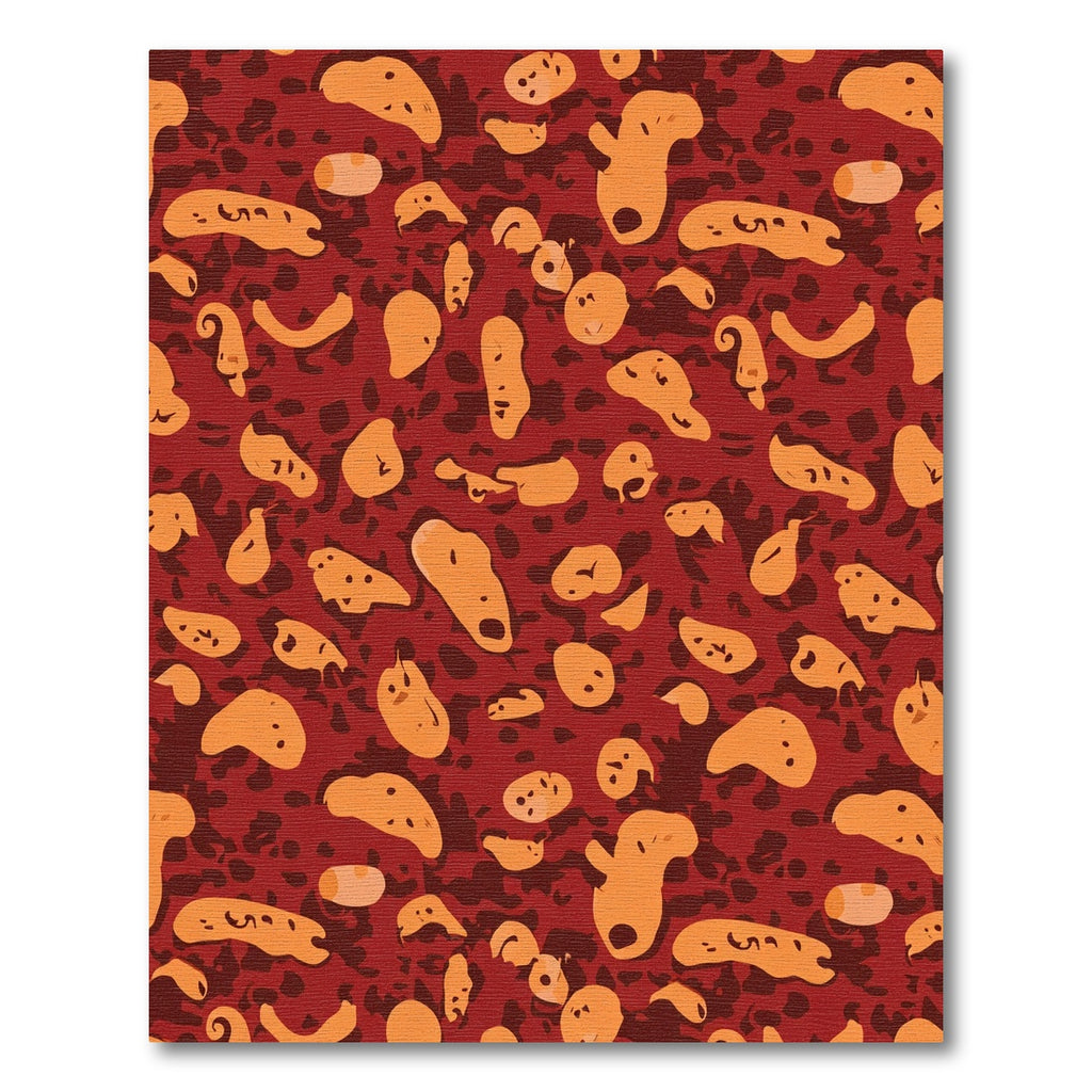 Rusty Orange Abstract Amoeba Rug