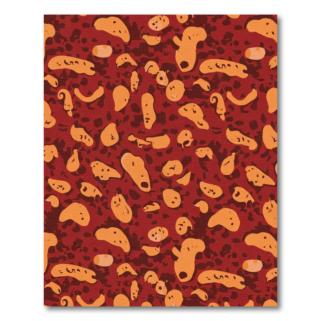 Rusty Orange Abstract Amoeba Rug