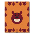 Cheery Bear Forest Border Rug