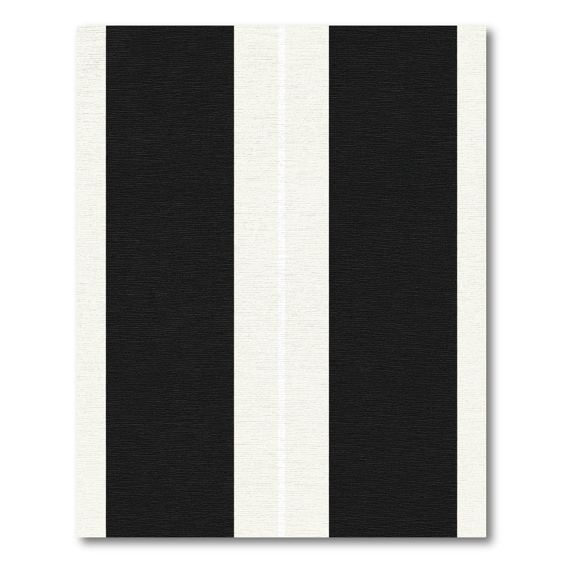 Bold Black White Parallel Bands Rug