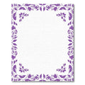 Vibrant Purple Botanical Vine Border Rug