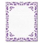 Vibrant Purple Botanical Vine Border Rug