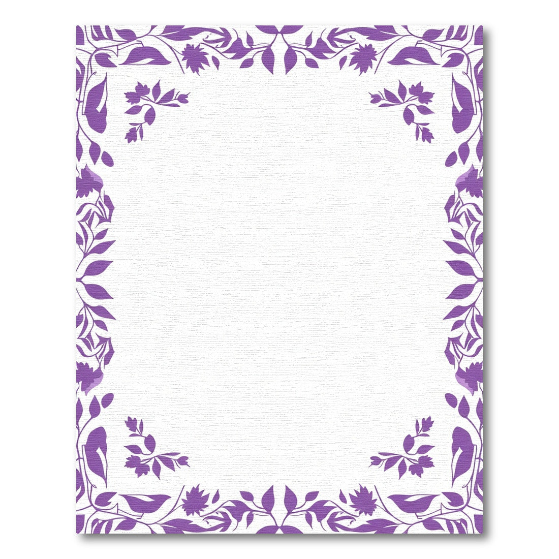 Vibrant Purple Botanical Vine Border Rug