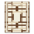 Brown Beige Geometric Rectangular Block Rug