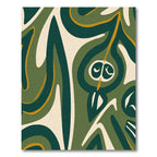 Green Organic Abstract Swirl Rug