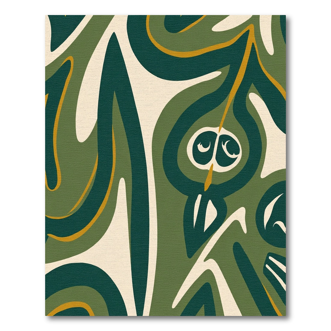 Green Organic Abstract Swirl Rug