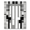 Modern Gray Black Geometric Block Rug
