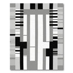 Modern Gray Black Geometric Block Rug