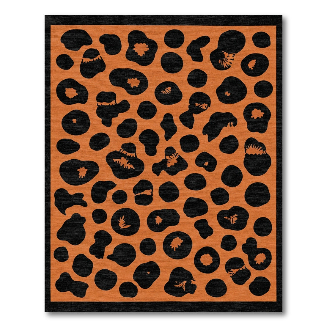 Bold Orange Black Spotty Animal Print Rug
