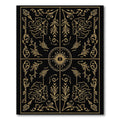 Gold Botanical Garden Black Medallion Rug