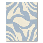 Soft Blue Cream Abstract Swirls Rug