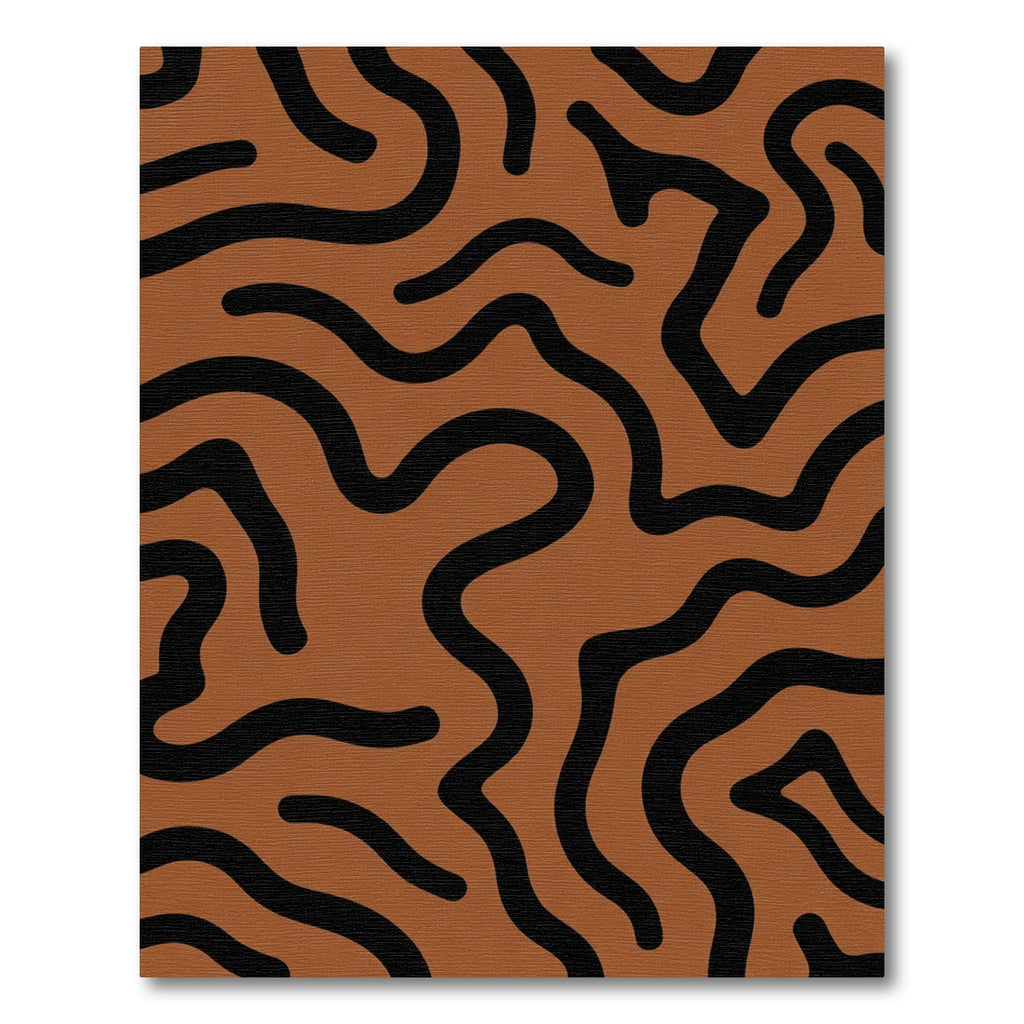 Earthy Bronze Wavy Line Rug