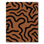 Earthy Bronze Wavy Line Rug