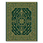 Emerald Golden Arabesque Floral Medallion Rug