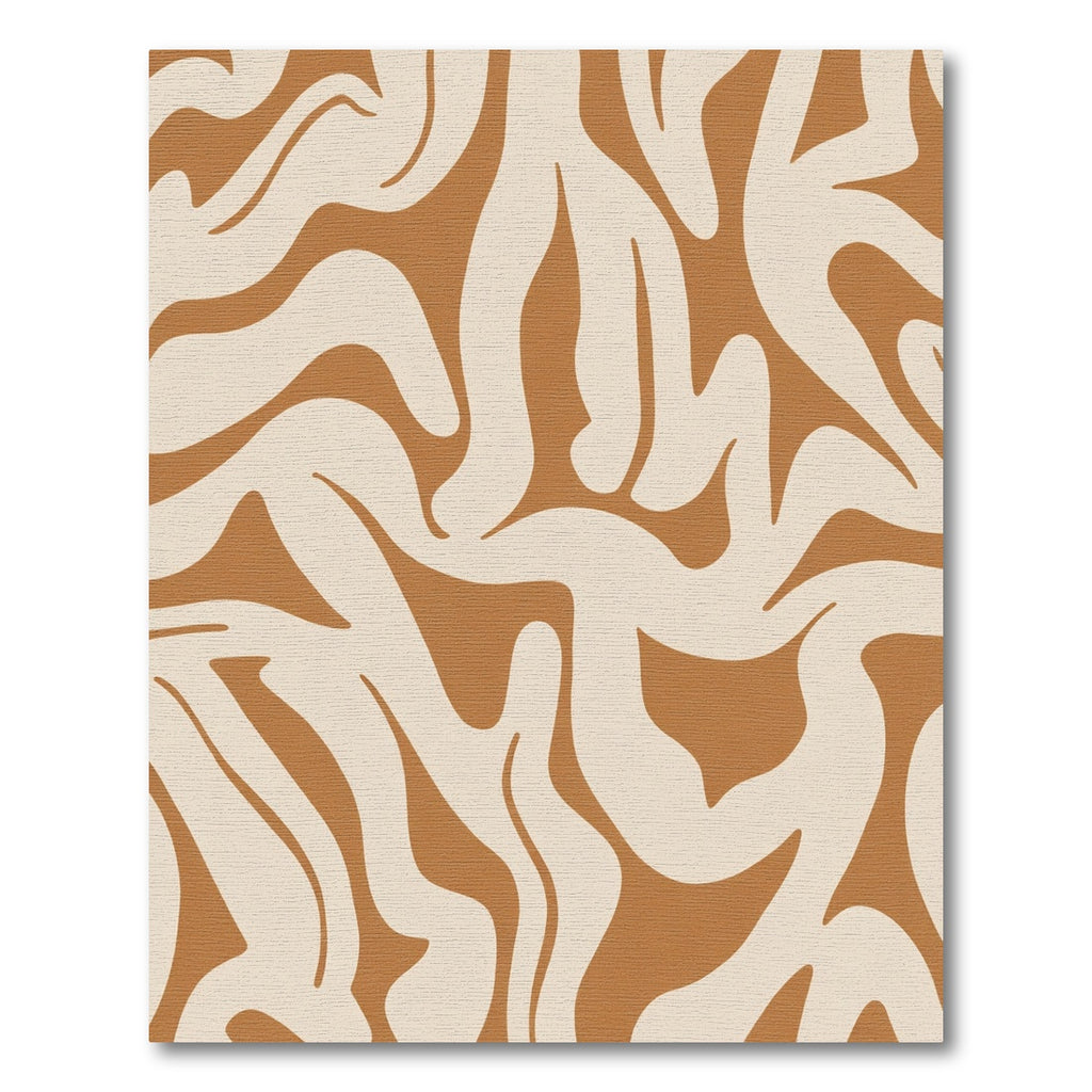 Burnt Orange Cream Swirl Abstract Rug