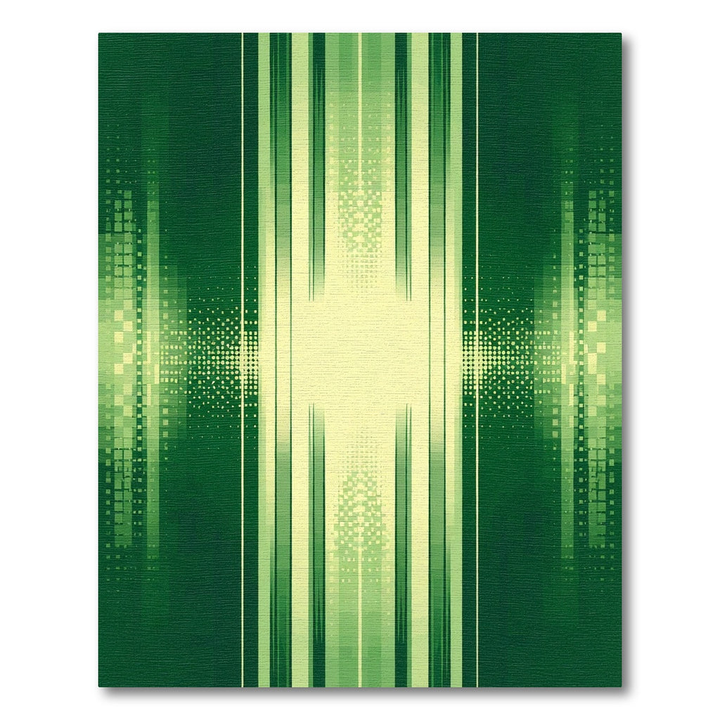Emerald Green Vertical Stripe Halftone Rug