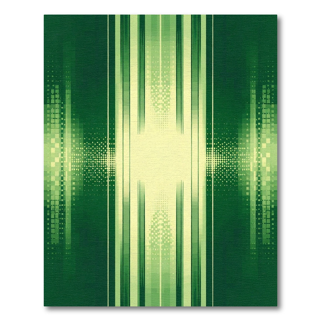 Emerald Green Vertical Stripe Halftone Rug