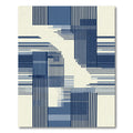 Deep Blue Geometric Grid Overlay Rug