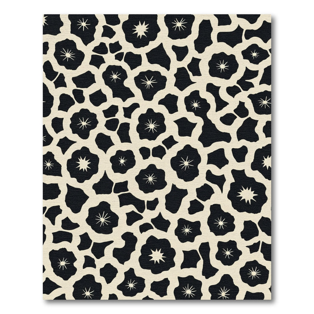 Black Cream Floral Connection Rug
