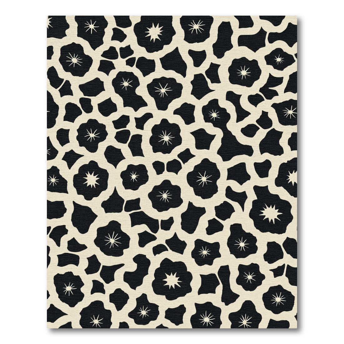 Black Cream Floral Connection Rug