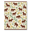 Brown Deer Woodland Leaves Rug