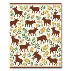 Brown Deer Woodland Leaves Rug