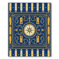 Naval Blue Gold Medallion Compass Rug