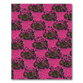 Hot Pink Black Gold Floral Swirl Rug