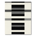Black White Bold Stripe Rectangles Rug