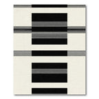 Black White Bold Stripe Rectangles Rug