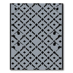 Gray Geometric Lattice Diamond Rug