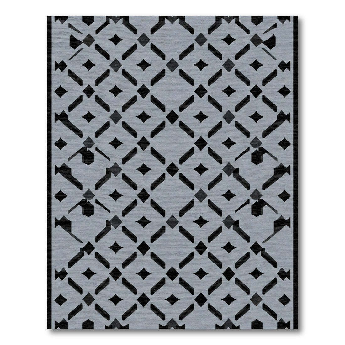 Gray Geometric Lattice Diamond Rug