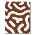 Brown Cream Abstract Organic Shapes Rug