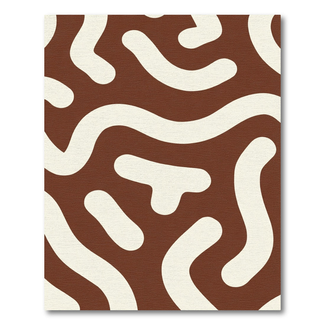Brown Cream Abstract Organic Shapes Rug