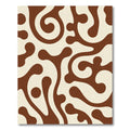 Retro Cream Brown Swirl Organic Rug