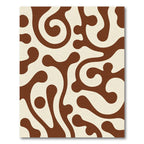 Retro Cream Brown Swirl Organic Rug