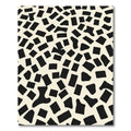 Abstract Black Ivory Scattered Shapes Rug