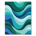 Teal And Blue Abstract Wave Rug