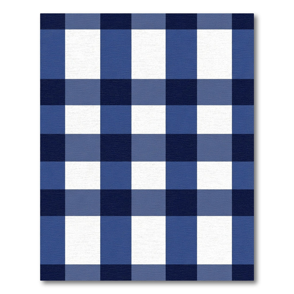 Navy White Gingham Checkered Squares Rug