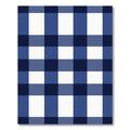 Navy White Gingham Checkered Squares Rug