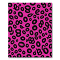 Vibrant Pink Black Spotted Abstract Rug