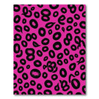 Vibrant Pink Black Spotted Abstract Rug