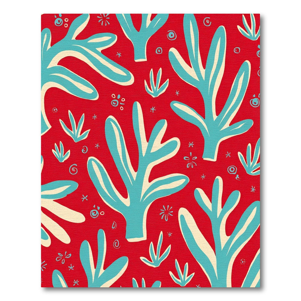 Coral Red Abstract Coral Grove Rug